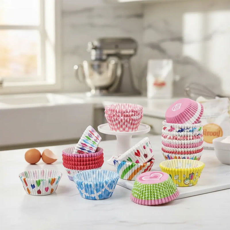 50 Molde Porta Cupcake Para Repostería Fácil 10.5 Cm Surtido