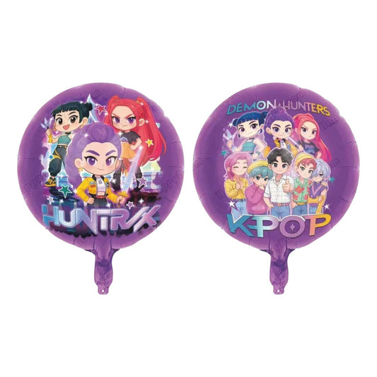 Pack 10 Globos Metálicos Guerreras Kpop Demon Hunters Violeta