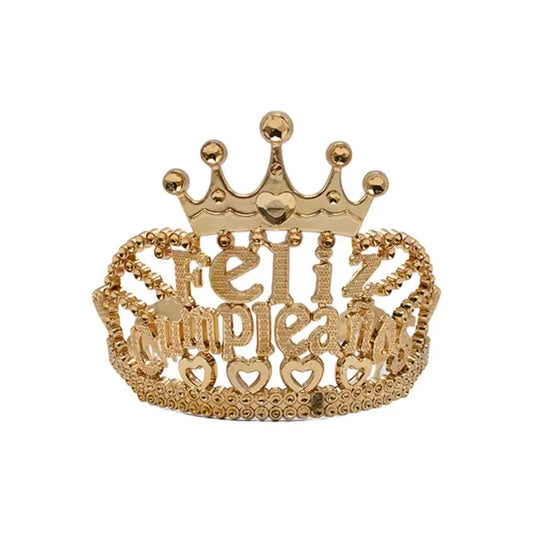 Corona De Cumpleaños Mujer Dorada  Dorado Oscuro