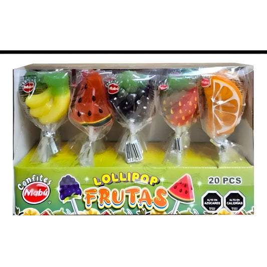 Paletas Frutales Mabu Con Azúcar Pack 20 Unidades