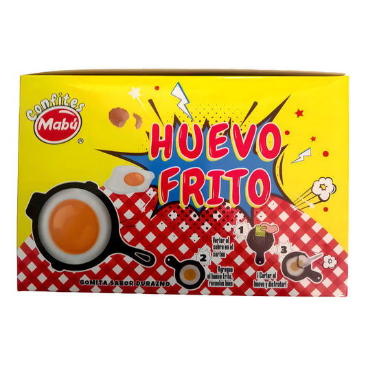 Gomitas Huevo Frito Sabor Durazno De 12 Unidades