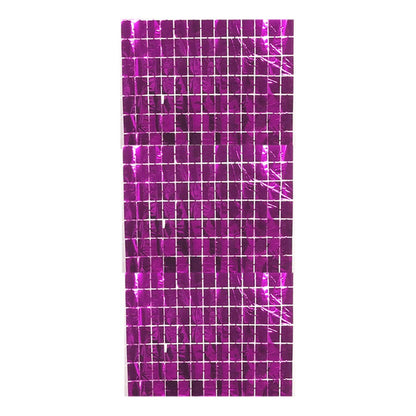 Cortina Cumpleaños Metálica Cuadros Decorativa 100x200 Cm