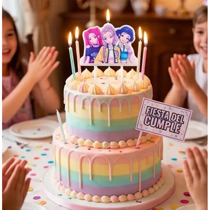 Vela Cera Feliz Cumpleaños Guerreras K-pop Golden Huntrlx