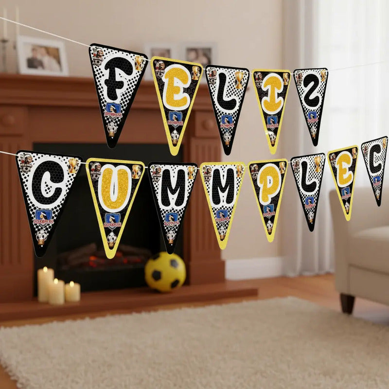 Banderín Feliz Cumpleaños Colo-colo Decoración Fiesta Dekotillon