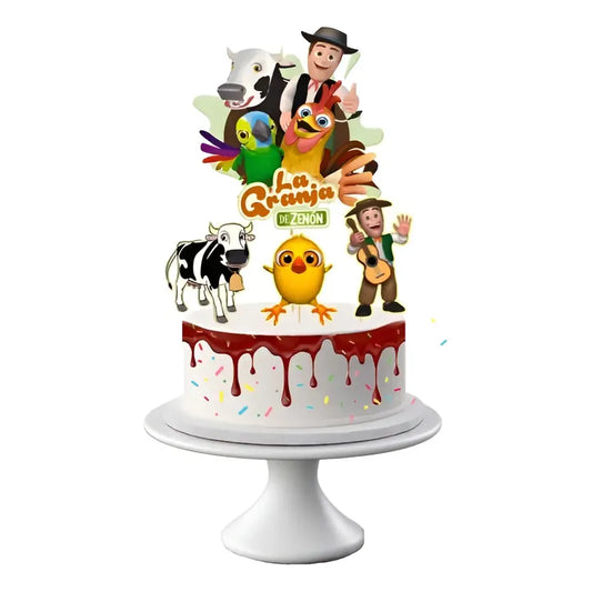 Pack 4 Topper Para Torta De Cumpleaños Granja De Zenon