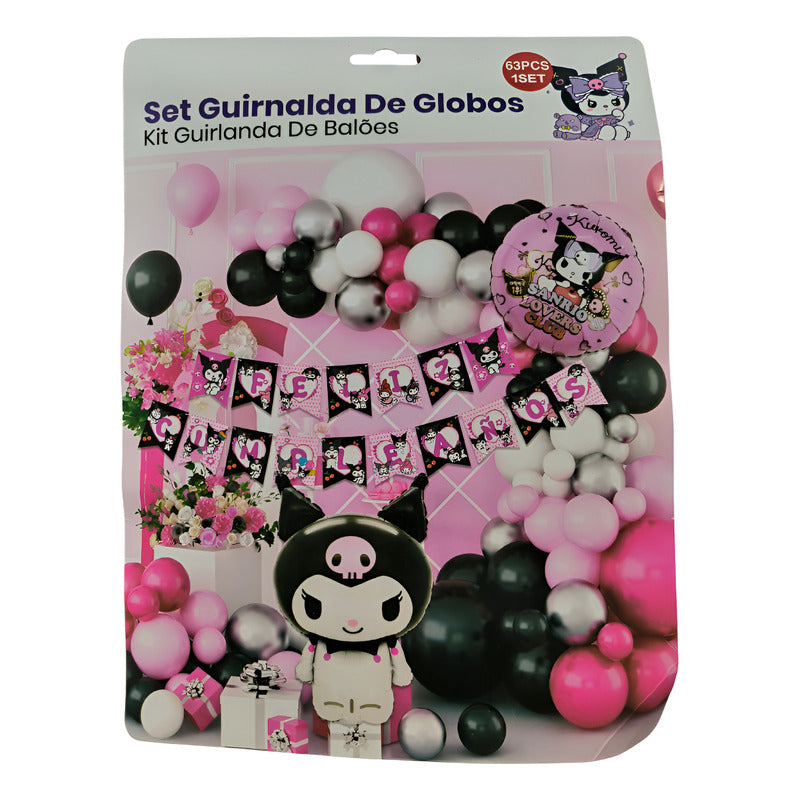 Decoración De Globos Cumpleaños Candy Bar Kuromi Violeta Kuromi