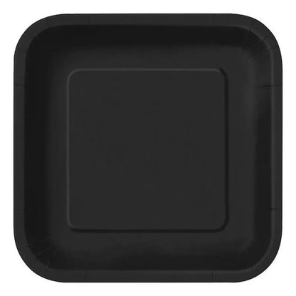 10 Platos De Cartón Cuadrados De Colores Cumpleaños 18 Cm