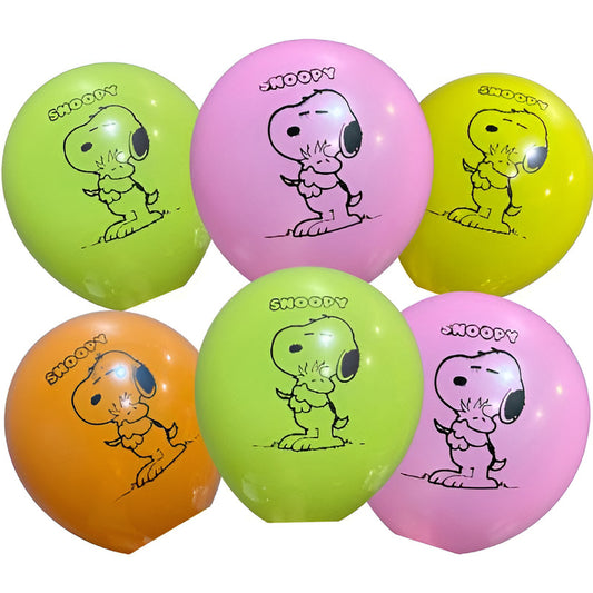 Set 12 Globos Cumpleaños Snoopy Látex Surtido