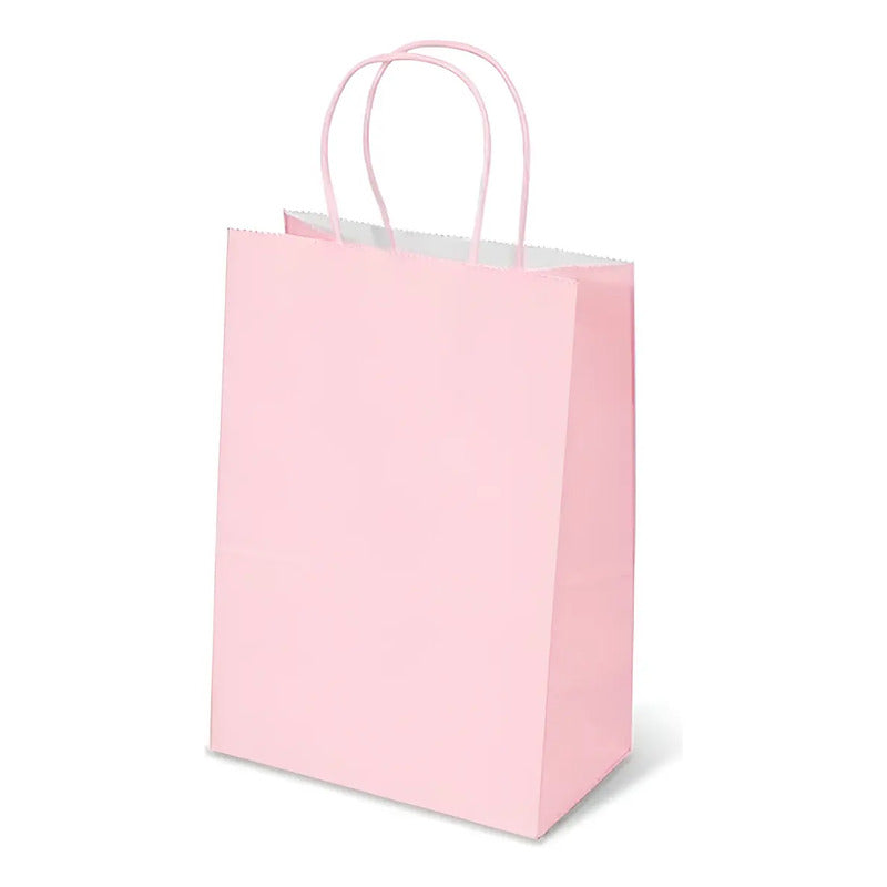 Pack 12 Bolsas De Papel Kraft De Color 27x21x11 Cm