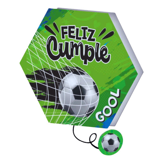 Piñata 3d Fútbol Feliz Cumple Decoración Para Fiesta Verde Fútbol Mediano