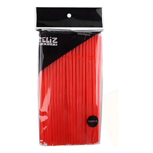 100 Bombillas Plásticas De Color Desechables