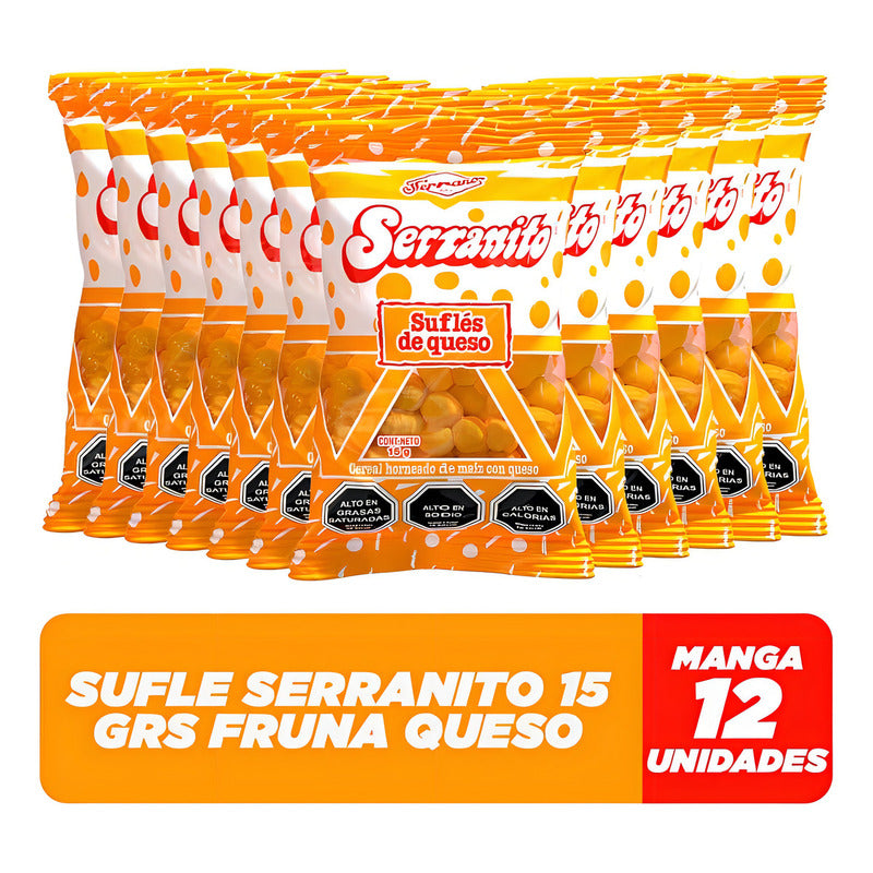 Sufles Fruna Serranito Queso Pack 12 Unidades 180 G Snack Salado
