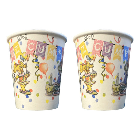 10 Vasos Cotillón Retro Vintage Ochentero