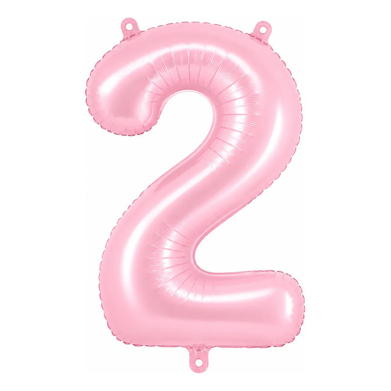 Globo Metálico Número 81 Cm Rosado Pastel Para Fiesta 2