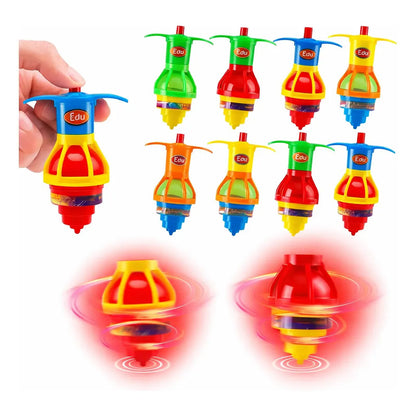 12 Trompo Giratorio Infantil Con Luz Led Varios Colores Variado