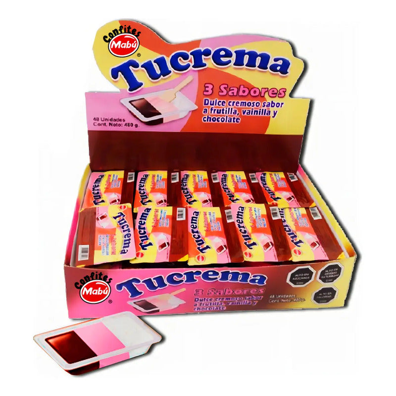 Dulce Cremoso Mabu 48 Unidades Sabores Vainilla Frutilla Chocolate