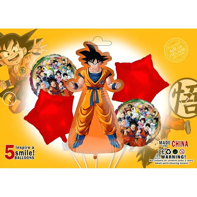 Pack De Globos Metalizados Dragon Ball Z Personaje Azul