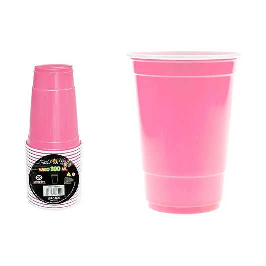 Pack 20 Vasos Plásticos 300cc Colores A Elección Dekotillon