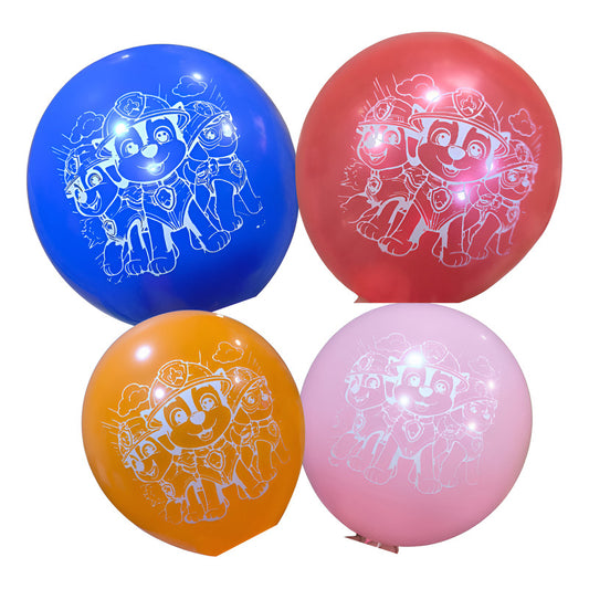 Pack 12 Globos Látex Cumpleaños Paw Patrol