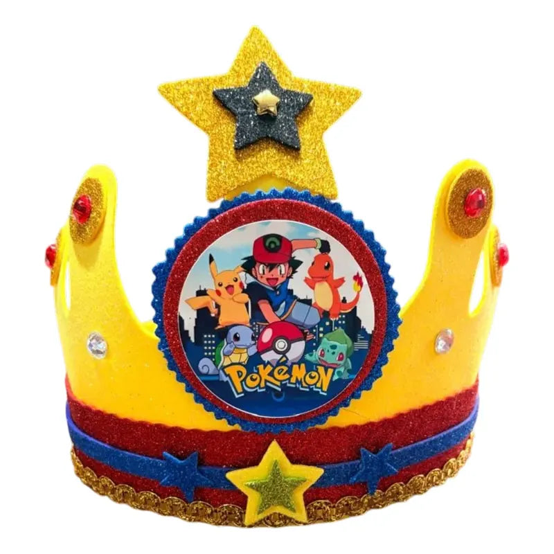 Corona Festejado Pokémon Para Cumpleaños Infantil Amarillo
