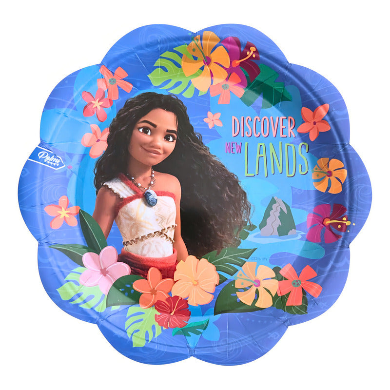 Platos Cartón Redondos Moana 17.5cm Pack Palms 6 Unidades Multicolor