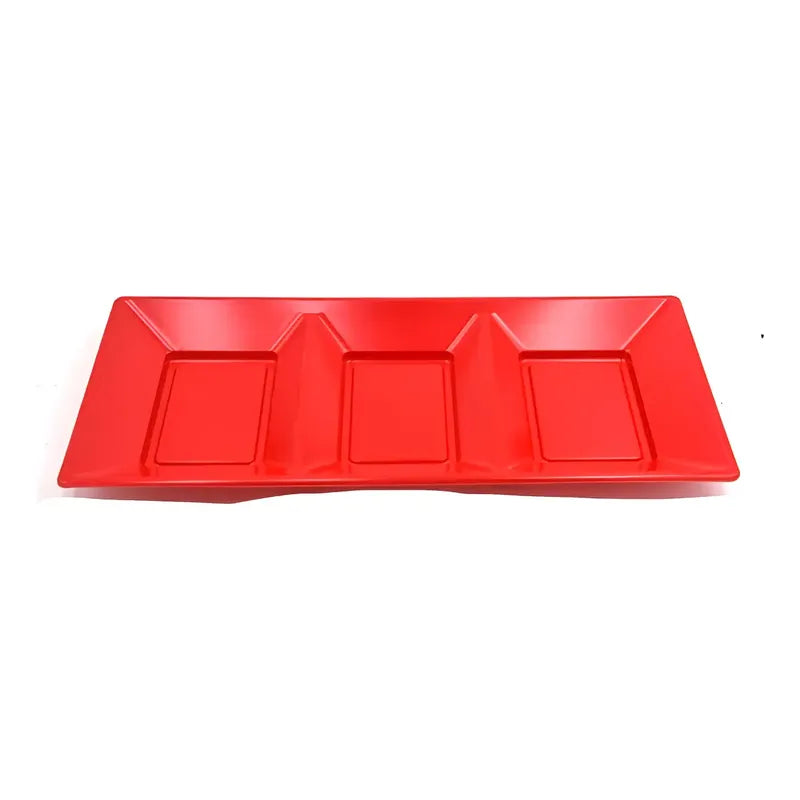 Pack 3 Bandejas Rectangular Compartida De Color  37x18 Cm