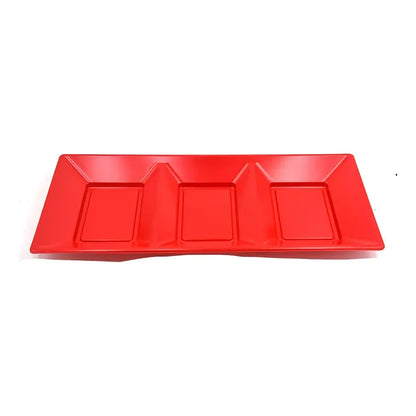 Pack 3 Bandejas Rectangular Compartida De Color  37x18 Cm