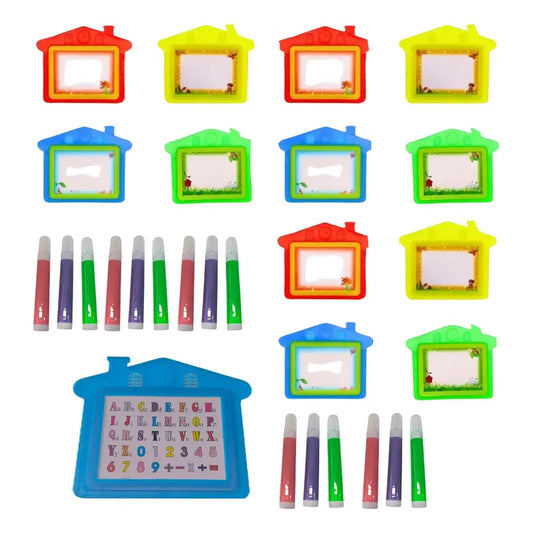Set 12 Mini Pizarras Para Niños Sorpresas Cumpleaños 13 Cm Surtido