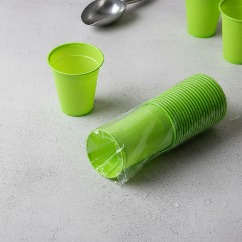 25 Vasos Plásticos Unicolor  De 200 Cc Color A Eleccion