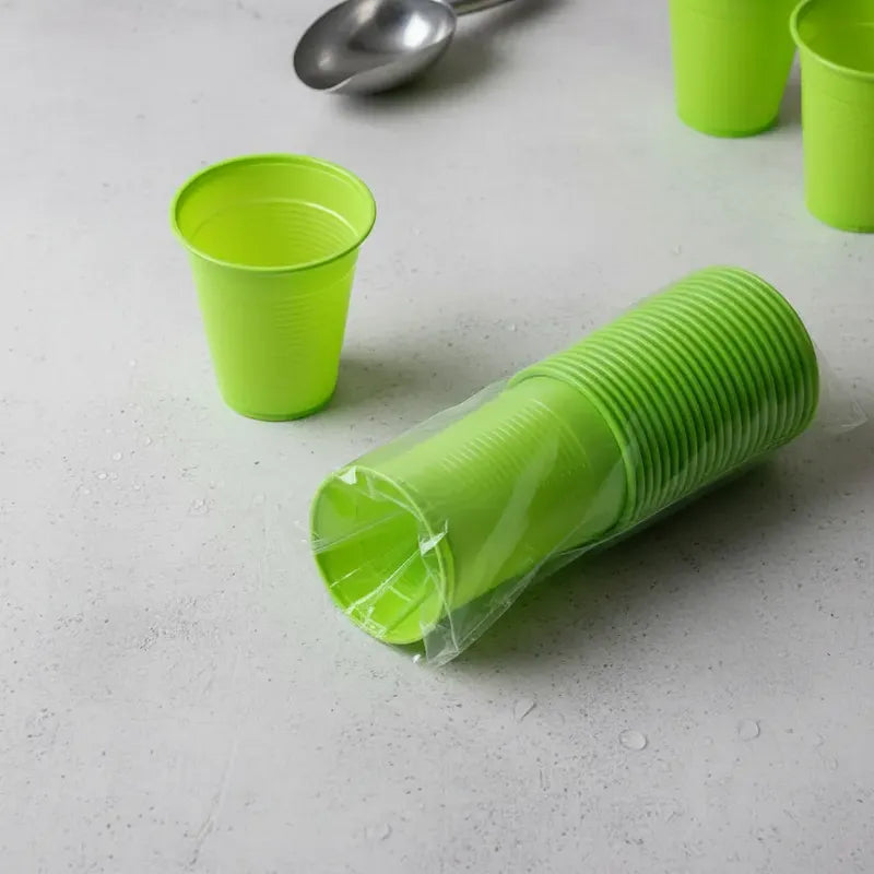 25 Vasos Plásticos Unicolor  De 200 Cc Color A Eleccion