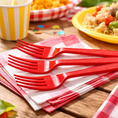 Pack 20 Tenedores Plásticos De Color Para Fiestas