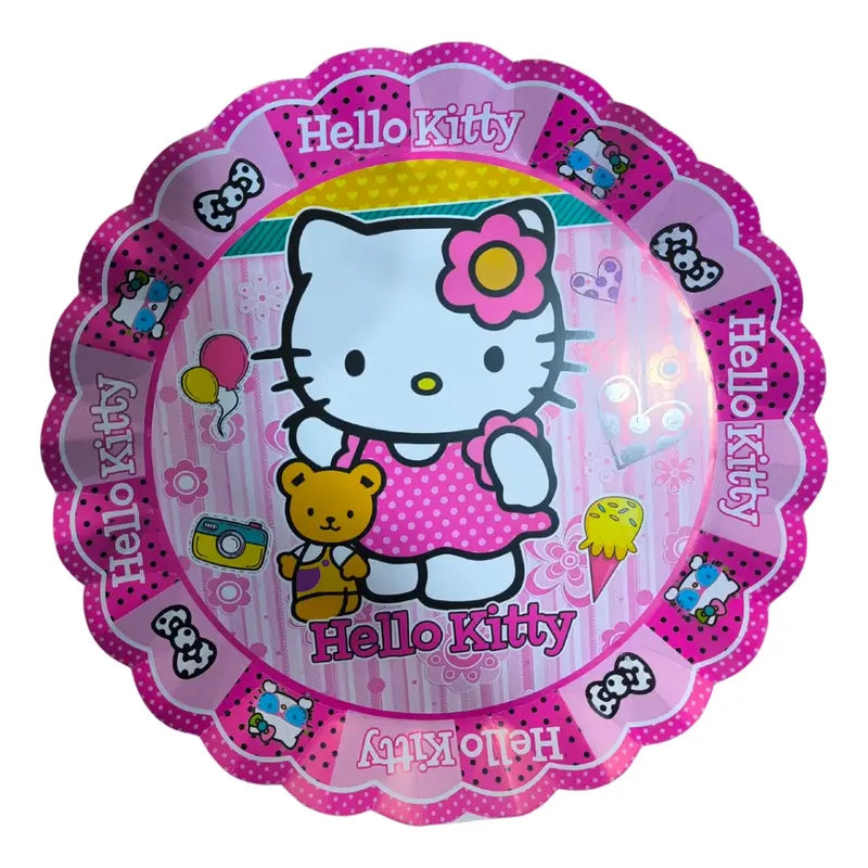 Pack 4 Bandejas Cumpleaños Hello Kitty( Cartón 32 Cm )