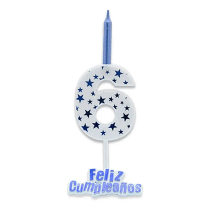 Vela De Cumpleaños Numero Estrella Azul