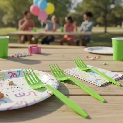 Pack 20 Tenedores Plásticos De Color Para Fiestas