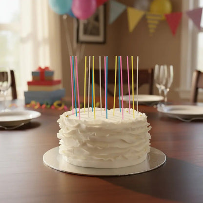 12 Velas Destellantes Fluor Con Chispas