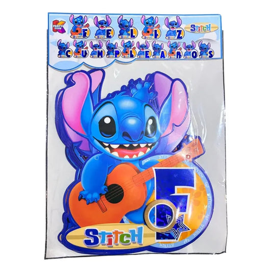 Banderín Decorativo Stitch De Dekotillon Para Fiestas 3d Azul