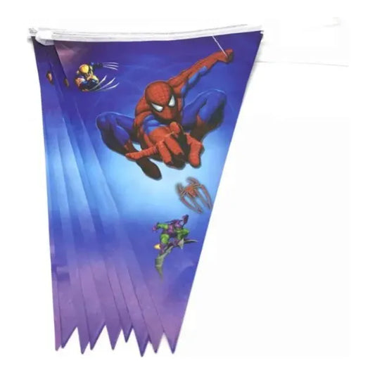 Banderines Spiderman Decoración Cumpleaños Fiesta Azul