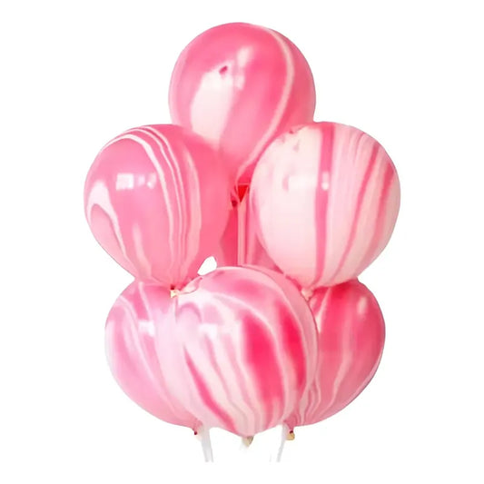 Pack 12 Globos Látex De Cumpleaños Retro Manchas Colores