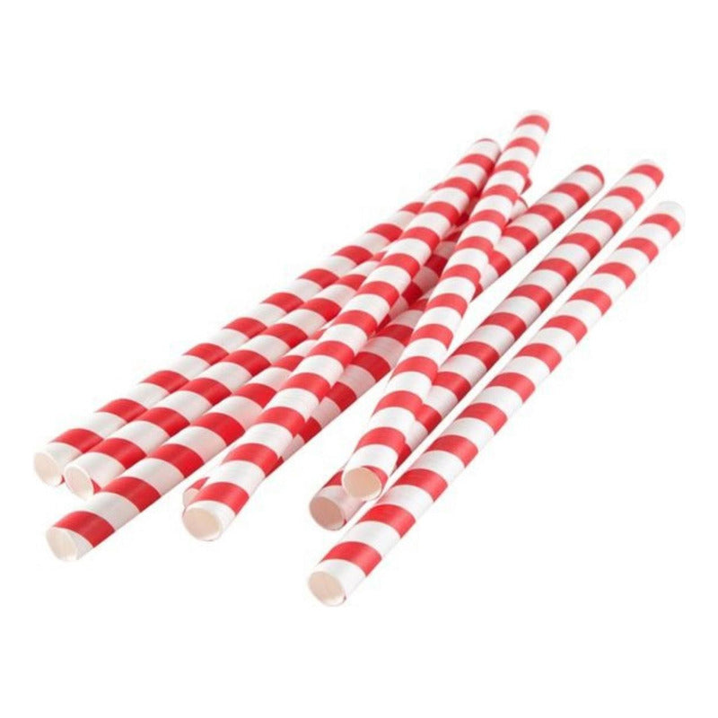 70 Bombillas De Papel Ecológica En Colores A Rayas