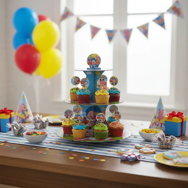 Porta Cupcakes Plim Plim Feliz De Cumpleaños Azul