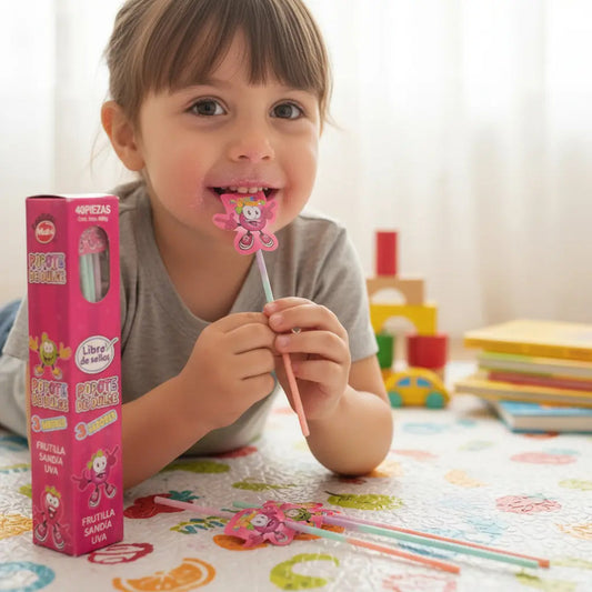 40 Unidades Dulces En Polvo Popote De Dulce Para Niños