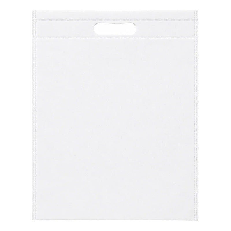 Pack 10 Bolsa Ecológica Reutilizable Tnt Con Asa 25x31 Blanco