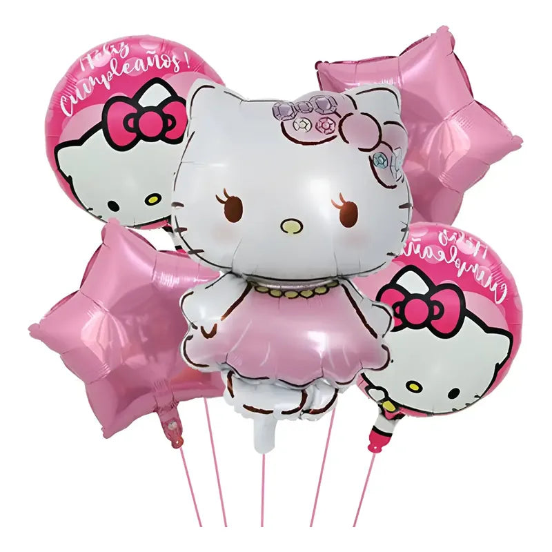 Set De Globos Metalizados Hello Kitty ( 5 Unidades ) Mora