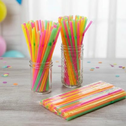100 Bombillas Plásticas Fluor  Flúor