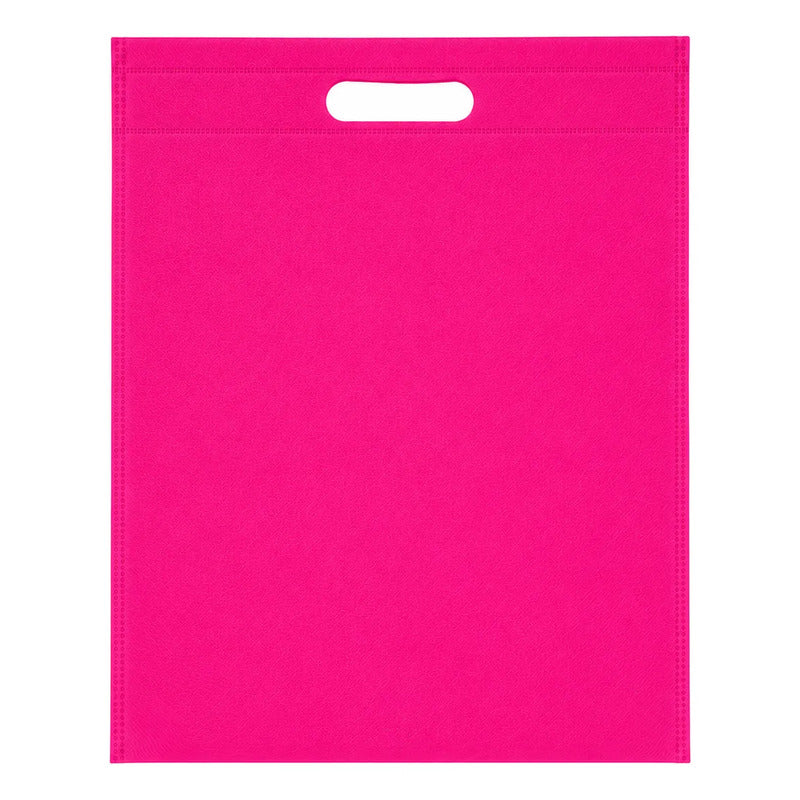 Pack 10 Bolsa Ecológica Reutilizable Tnt Con Asa 25x31 Fucsia