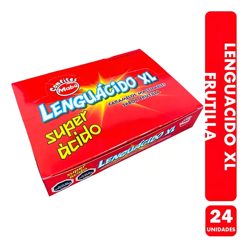 Lenguácido Xl - Masticable Sabor A Frutilla (caja Con 24 U)