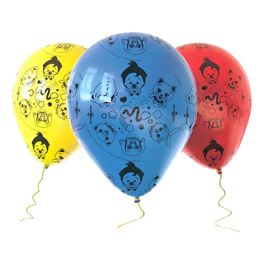Pack 12 Globos Látex Impresos Payaso Plim Plim Surtido