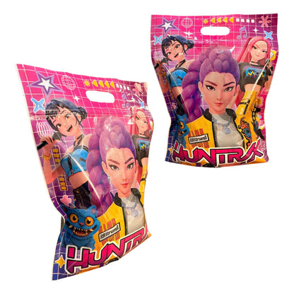 10 Bolsas Cumpleaños Herméticas Guerreras Huntrix 33x26 Cm Violeta