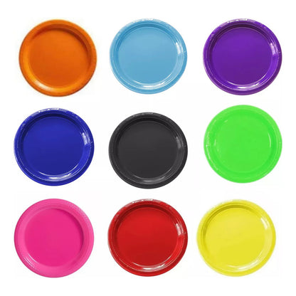 Pack 10 Platos Plásticos De Color A Elección Celebraciones