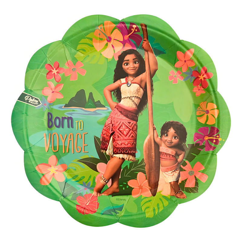 Platos Cartón Redondos Moana 17.5cm Pack Palms 6 Unidades Multicolor